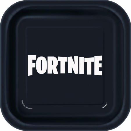 Fortnite 8 Firkantede tallerkener i papp 18cm