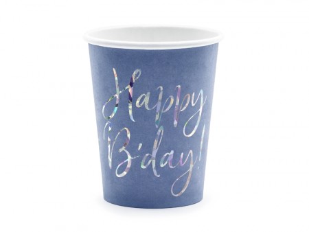 Kopper Happy B´day! navyblue 220ml 6stk