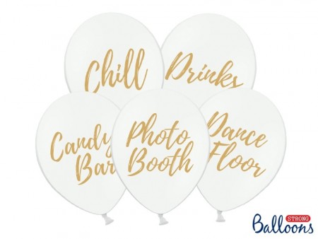 Ballonger Candy Bar, Chill, Dance Floor, Drinks, Photo Booth, 5stk Hvite